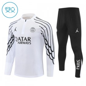 Barn Paris Saint-Germain Trainings Sweatshirt Kvarts-Dragkedja 2025-26 Vit